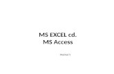 MS EXCEL  cd . MS Access