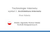 Technologie Internetu wykład 1: Architektura Internetu Piotr Habela