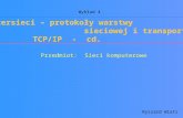 Intersieci – protokoły warstwy                     sieciowej i transportowej   TCP/IP  -  cd.