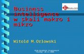 Business intelligence  w skali makro i mikro Witold M.Orłowski