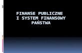 FINANSE PUBLICZNE  I SYSTEM FINANSOWY PAŃSTWA