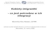 Kobiety - imigrantki  – co jest potrzebne w ich integracji  Weronika Kloc-Nowak, CEFMR