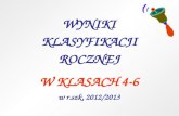 WYNIKI KLASYFIKACJI ROCZNEJ W KLASACH 4-6 w r.szk. 2012/2013