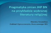 Pragmatyka  zmian JHP BN  na  przykładzie wybranej literatury  religijnej