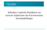 Wiedza i opinie Polaków na temat wyborów do Parlamentu Europejskiego