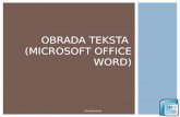 Obrada teksta  (Microsoft  office Word)