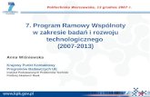 7. Program Ramowy Wspólnoty  w zakresie badań i rozwoju technologicznego  (2007-2013)