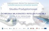 Studia Podyplomowe OCHRONA WŁASNOŚCI INTELEKTUALNEJ Dr inż. Andrzej Grząka