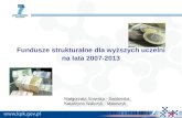 Fundusze strukturalne dla wyższych uczelni na lata 2007-2013