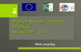 Program Rozwoju Obszarów Wiejskich  na lata 2007 - 2013