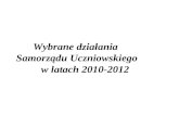 Wybrane działania         Samorządu Uczniowskiego        w latach 2010-2012