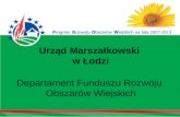 Urząd Marszałkowski  w Łodzi Departament Funduszu Rozwoju  Obszarów Wiejskich