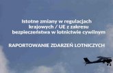 Istotne zmiany w regulacjach krajowych / UE z zakresu bezpieczeństwa w lotnictwie  cywilnym