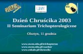 Dzień Chruścika 2003 II Seminarium Trichopterologiczne