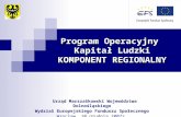 Program Operacyjny  Kapitał Ludzki KOMPONENT REGIONALNY