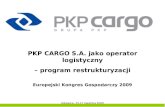 PKP CARGO S.A. jako operator logistyczny – program restrukturyzacji