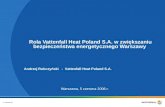 Rola  Vattenfall Heat Poland  S.A. w zwi™kszaniu bezpiecze„stwa energetycznego Warszawy