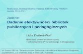 Zadanie:  Badanie efektywności bibliotek publicznych i pedagogicznych