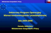 Sektorowy Program Operacyjny  Wzrost konkurencyjności przedsiębiorstw,      lata 2004-2006