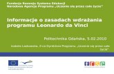 Informacje o zasadach wdrażania programu Leonardo da Vinci