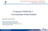 Program POMYSŁY   i Europejska Rada Badań