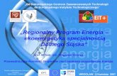 „Regionalny Program Energia –            ekoenergetyka specjalnością        Dolnego Śląska”