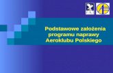Podstawowe założenia  programu naprawy  Aeroklubu Polskiego