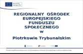 REGIONALNY  OŚRODEK EUROPEJSKIEGO FUNDUSZU SPOŁECZNEGO w Piotrkowie Trybunalskim