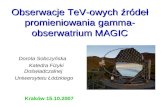Obserwacje TeV - owych  ź r ó de ł  promieniowania  gamma- obserwatrium MAGIC
