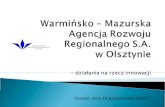 REGIONALNY PROGRAM OPERACYJNY  WARMIA I MAZUTY NA LATA 2007-2013