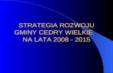 STRATEGIA ROZWOJU GMINY CEDRY WIELKIE    NA LATA 2008 - 2015