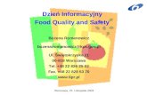 Dzień Informacyjny  Food Quality and Safety