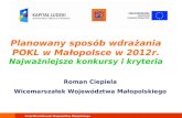 Planowany sposób wdrażania POKL w Małopolsce w 2012r. Najważniejsze konkursy i kryteria