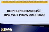 KOMPLEMENTARNOŚĆ  RPO WD I PROW 2014-2020
