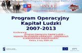 Program Operacyjny  Kapitał Ludzki 2007-2013