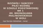Rozwój i sukcesy  piłki nożnej w Szkole Podstawowej nr 1  im. Bronisława Malinowskiego  w Woli
