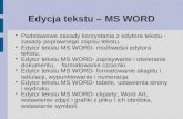 Edycja tekstu – MS WORD