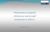 Pilotażowy program „Aktywny samorząd” realizacja w 2013 r.