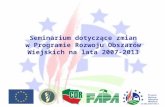 Seminarium dotyczące zmian w Programie Rozwoju Obszarów Wiejskich na lata 2007-2013