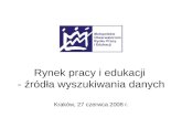 Rynek pracy i edukacji  - źródła wyszukiwania danych Kraków, 27 czerwca 2008 r.