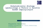 Doświadczenia dialogu społecznego w Polsce w świetle badań empirycznych