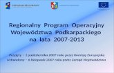 Regionalny  Program  Operacyjny Województwa  Podkarpackiego  na  lata  2007-2013