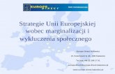 Strategie Unii Europejskiej wobec marginalizacji i wykluczenia społecznego