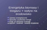 Energetyka biomasy i biogazu + wpływ na środowisko