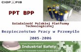 Działalność Polskiej Platformy  Technolog icznej  Bezpieczeństwo Pracy w Przemyśle 2005-2006