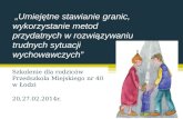 Szkolenie dla rodziców Przedszkola Miejskiego nr 40  w Łodzi 20,27.02.2014r.