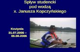 Spływ studencki  pod wodzą  x. Janusza Kopczyńskiego