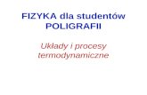 FIZYKA dla studentów POLIGRAFII Układy i procesy termodynamiczne