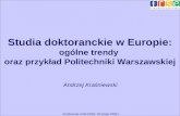 Studia doktoranckie w Europie:  ogólne trendy  oraz przykład Politechniki Warszawskiej
