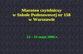 Maraton czytelniczy w Szkole Podstawowej nr 158 w Warszawie